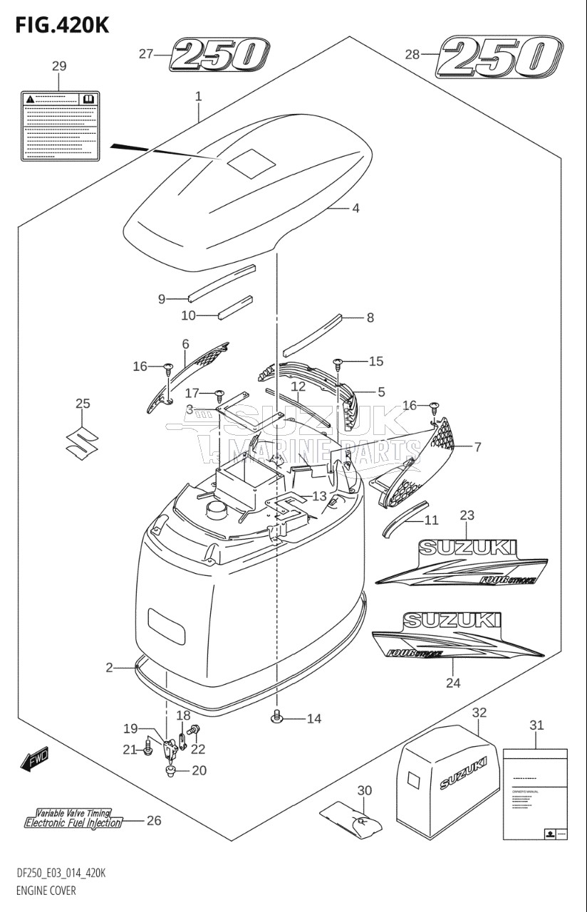 ENGINE COVER (DF250T:E03)