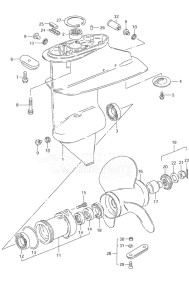 Outboard DF 9.9 drawing Gear Case