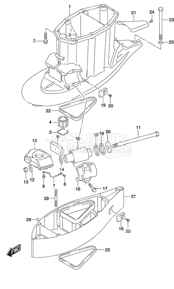 Drive Shaft Housing w/Transom (XX)