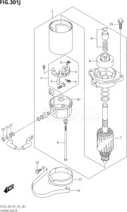 02504F-610001 (2016) 25hp P01-Gen. Export 1 (DF25A  DF25AR  DF25AT  DF25ATH) DF25A drawing STARTING MOTOR (DF30AQ:P01)