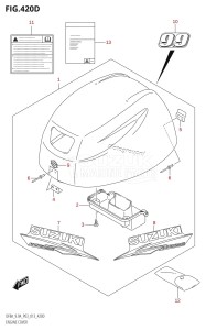 DF8A From 00801F-310001 (P03)  2013 drawing ENGINE COVER (DF9.9AR:P03)