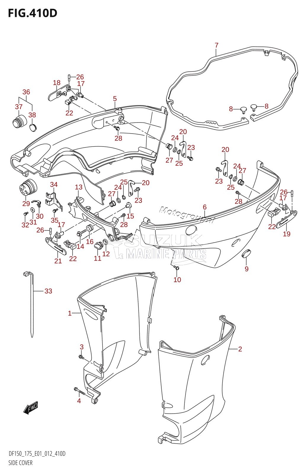 SIDE COVER (DF150Z:E40)