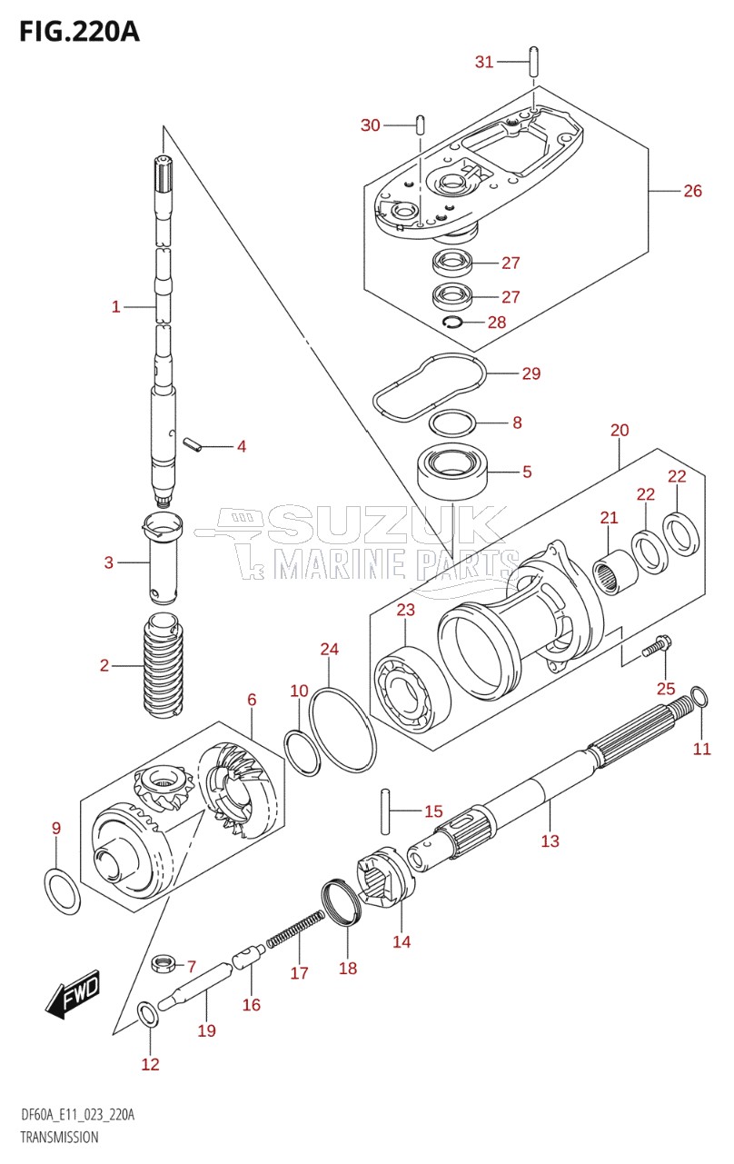 TRANSMISSION ((DF40A,DF40AQH,DF40ATH,DF50A,DF50ATH,DF60A,DF60ATH):E01,(DF40A,DF50A,DF60A):E11)