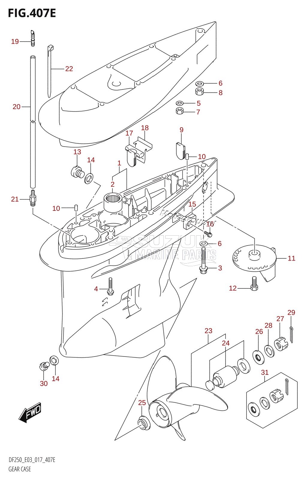 GEAR CASE (DF250T:E03)