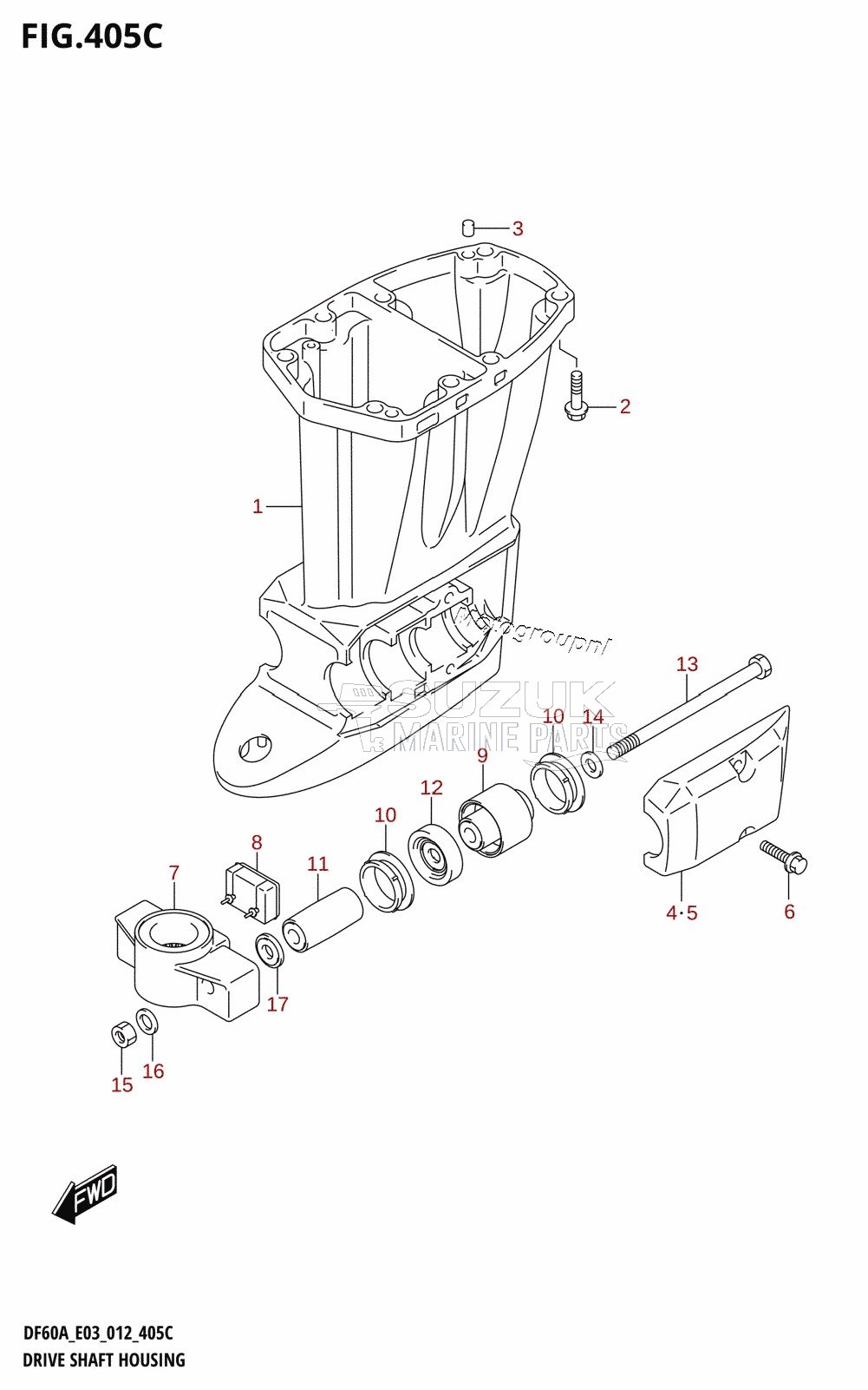 DRIVE SHAFT HOUSING (DF60A:E03)