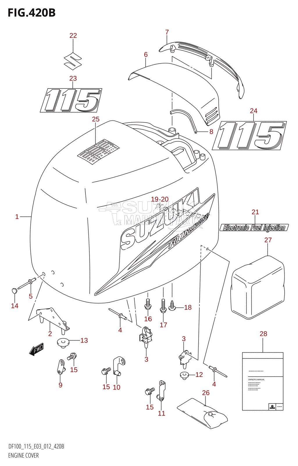 ENGINE COVER (DF115T:E03)