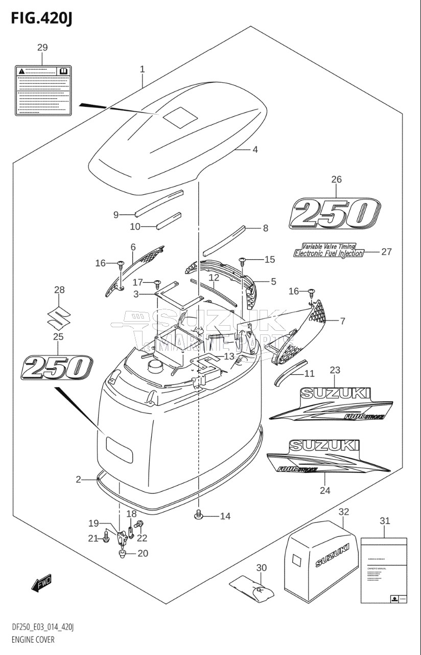 ENGINE COVER (DF250T:E03)