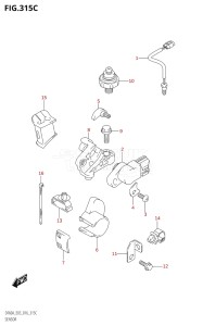 05003F-610001 (2016) 50hp E03-USA (DF50A) DF50A drawing SENSOR (DF60A:E03)