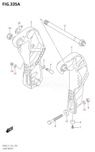 05003F-340001 (2023) 50hp E01-Gen. Export 1 (DF50AT  DF50ATH) DF50A drawing CLAMP BRACKET (DF40A,DF50A)