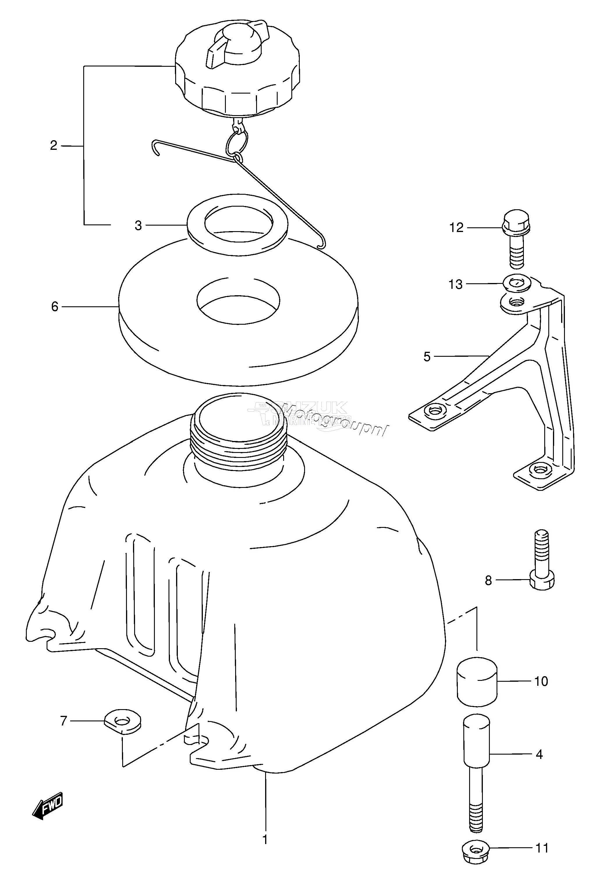 FUEL TANK (DT4,W /​ TANK MODEL:94~00)