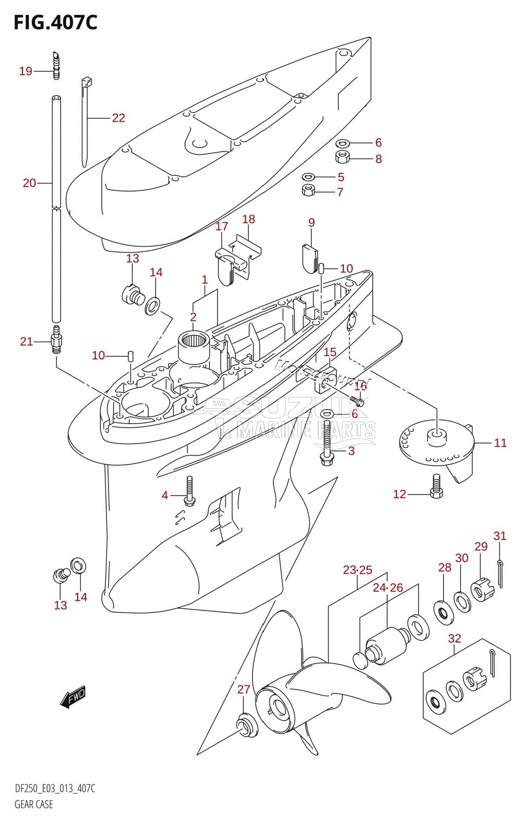 GEAR CASE (DF225T:E03)