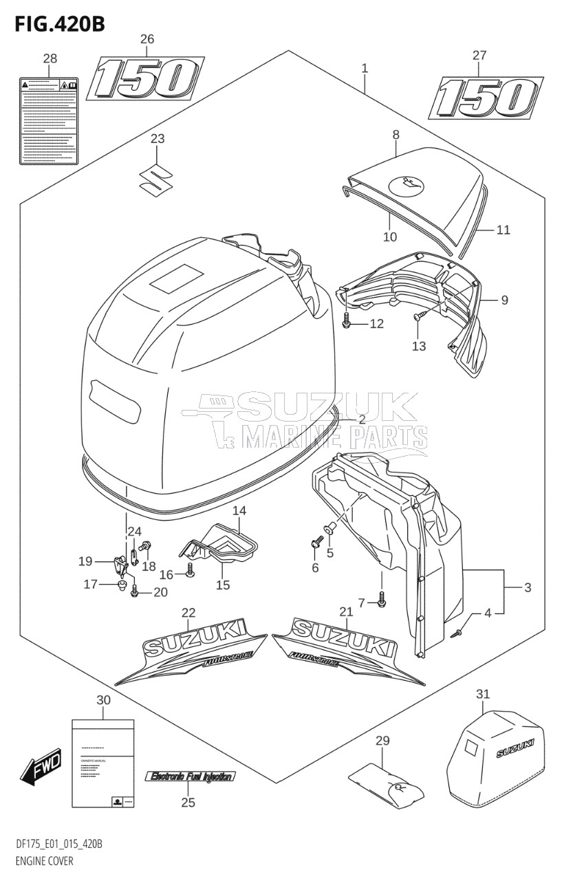 ENGINE COVER (DF150T:E01,DF150Z:E01)