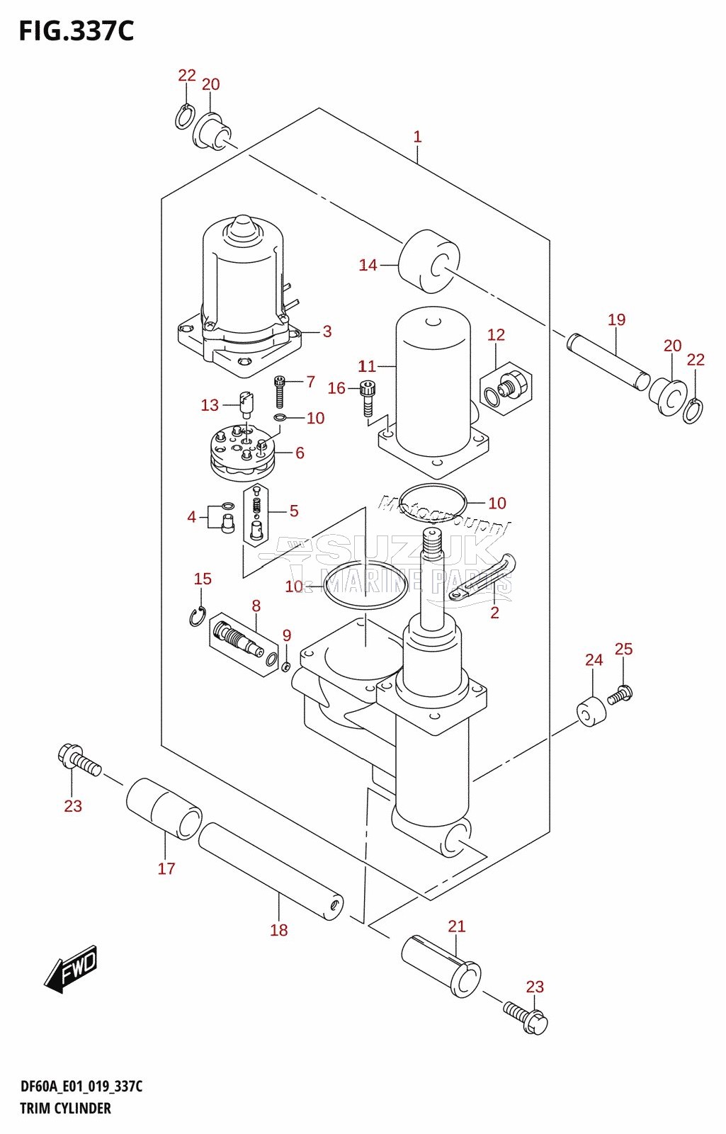 TRIM CYLINDER (DF50AVT,DF50AVTH,DF60AVT,DF60AVTH)