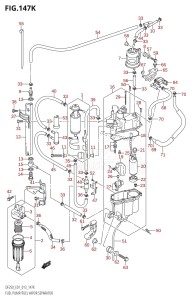 DF200Z From 20002Z-310001 (E01 E40)  2013 drawing FUEL PUMP /​ FUEL VAPOR SEPARATOR (DF250T:E40)