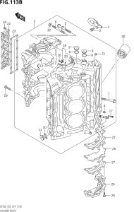 22503F-910001 (2019) 225hp E03-USA (DF225T) DF225T drawing CYLINDER BLOCK (DF250ST)