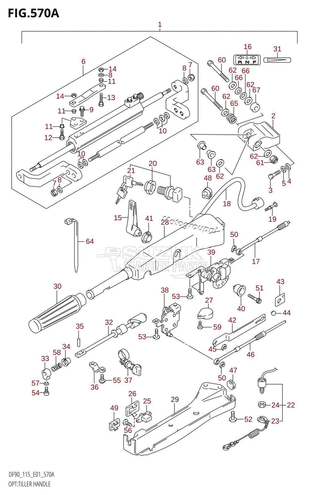 OPT:TILLER HANDLE (K1,K2,K3)