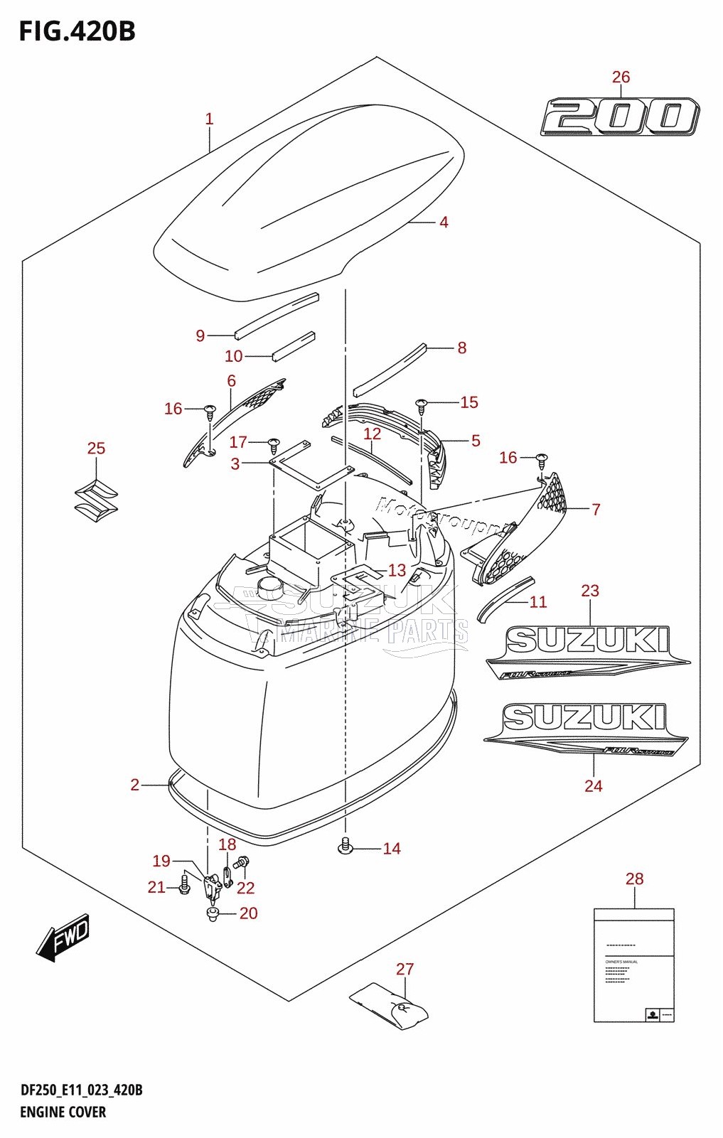 ENGINE COVER ((DF200T,DF200Z):021)