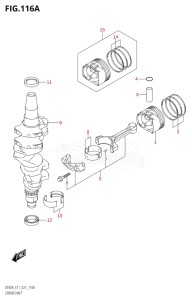 05003F-240001 (2022) 50hp E01 E11-Gen. Export 1-and 2 (DF50AT  DF50AT  DF50ATH  DF50ATH) DF50A drawing CRANKSHAFT