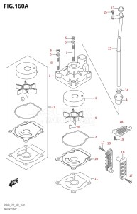 04004F-340001 (2023) 40hp E34-Italy (DF40AST) DF40A drawing WATER PUMP (SEE NOTE)