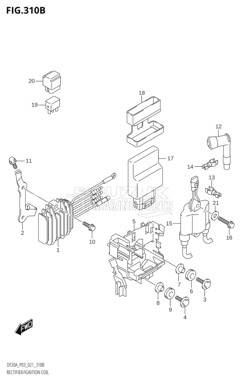 RECTIFIER / IGNITION COIL (DF9.9B:021)