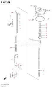 DF70 From 07001F-861001 (E03)  1998 drawing SHIFT ROD