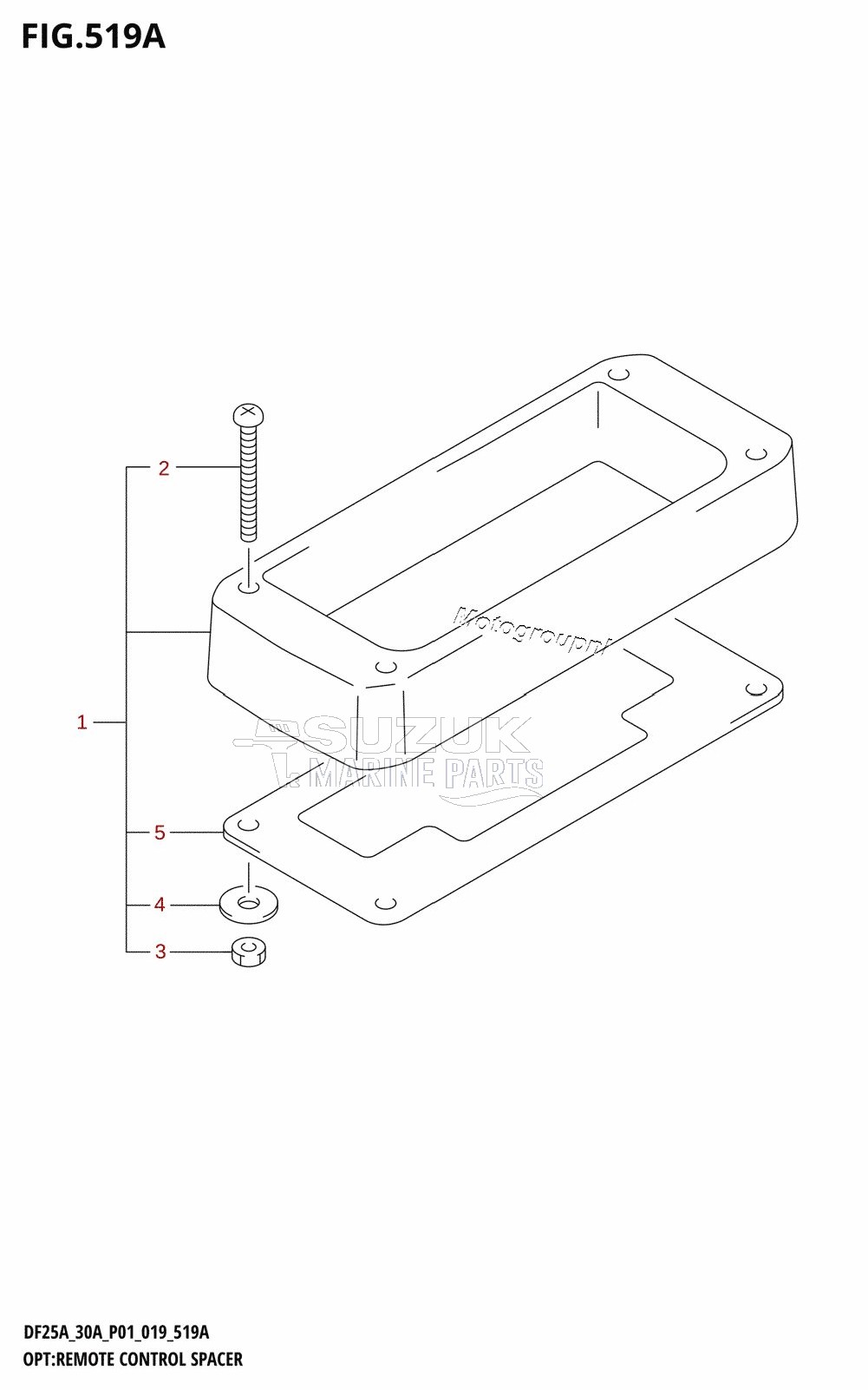 OPT:REMOTE CONTROL SPACER (DF25A,DF25ATH,DF30A,DF30ATH,DF30AQ)