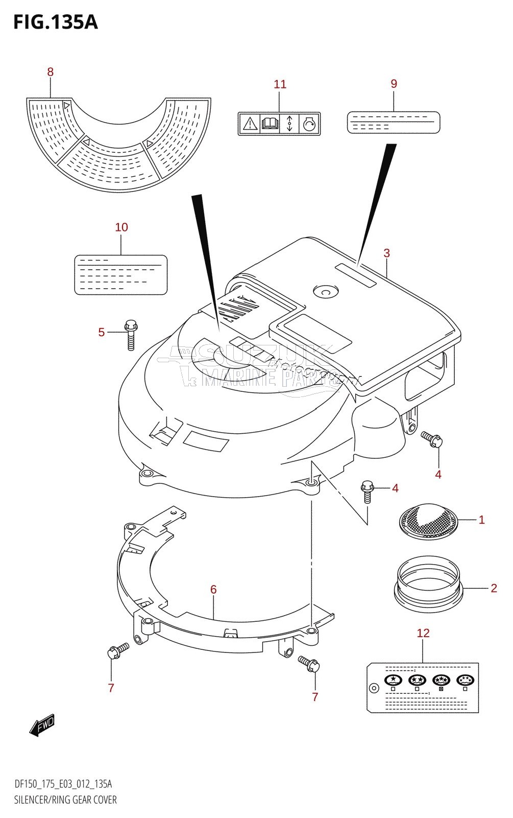 SILENCER /​ RING GEAR COVER (DF150T:E03)