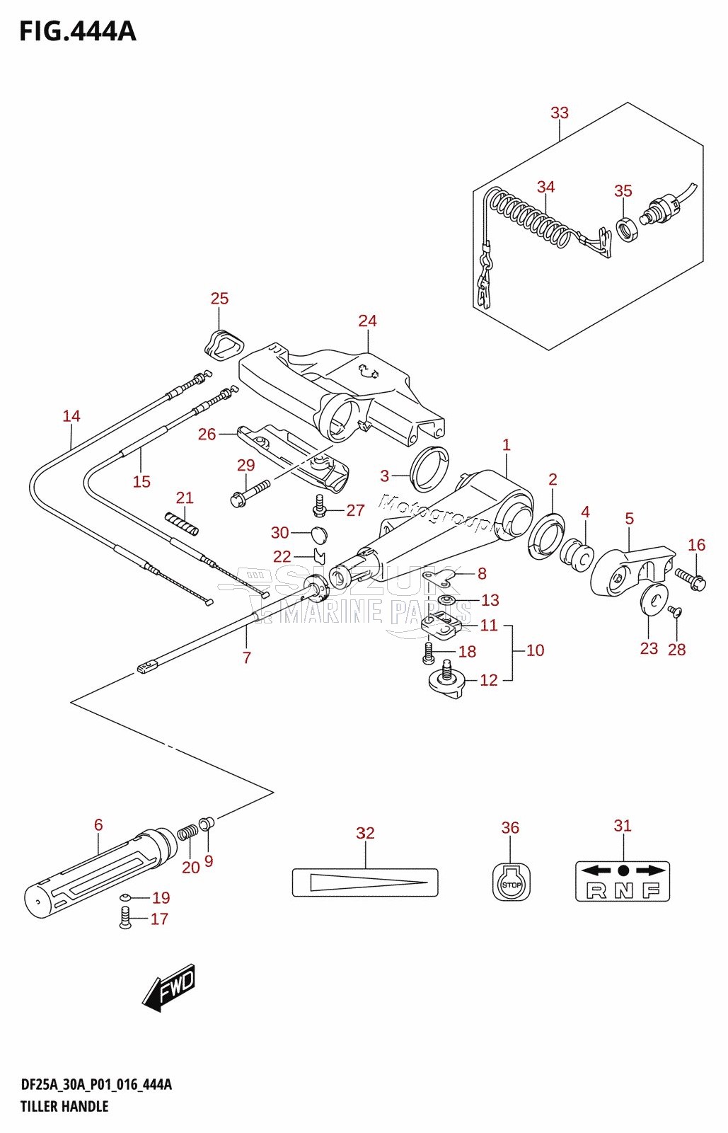 TILLER HANDLE (DF25A:P01)