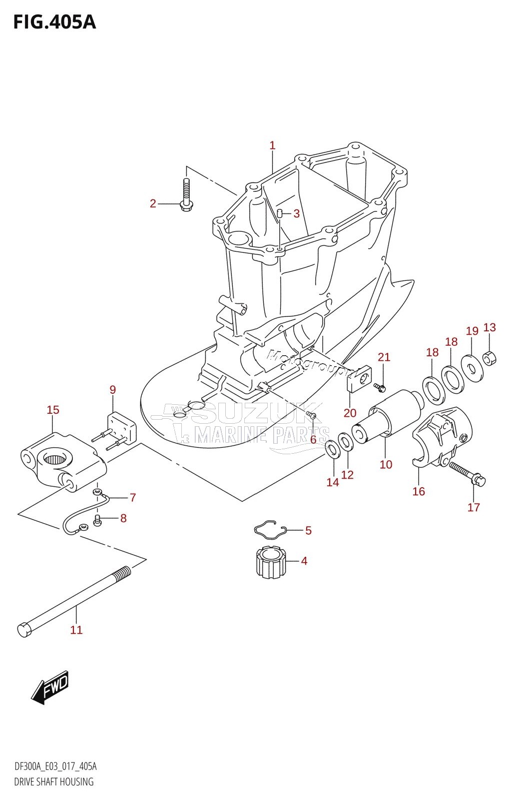 DRIVE SHAFT HOUSING (DF300A:E03:X-TRANSOM)