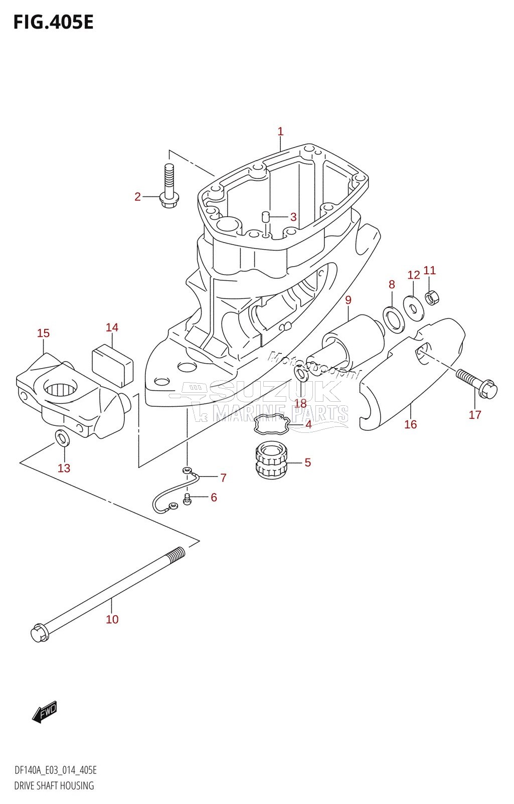 DRIVE SHAFT HOUSING (DF140AZ:E03)