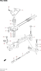 15002Z-010001 (2010) 150hp E01-Gen. Export 1 (DF150ZK10) DF150Z drawing THROTTLE ROD