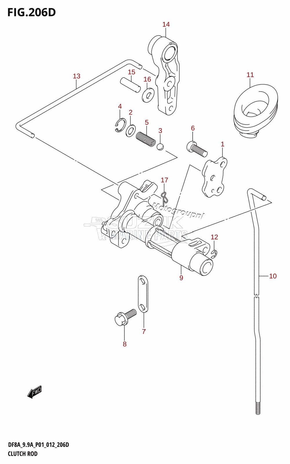 CLUTCH ROD (DF9.9AR:P01)