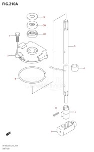 DF115A From 11503F-410001 (E01 E40)  2014 drawing SHIFT ROD (DF100AT:E01)