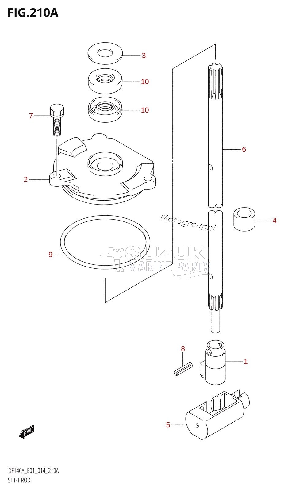 SHIFT ROD (DF100AT:E01)