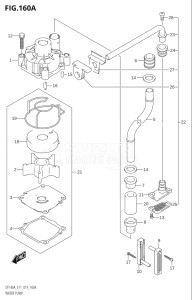 11503Z-910001 (2019) 115hp E11 E40-Gen. Export 1-and 2 (DF115AZ) DF115AZ drawing WATER PUMP (E11,E03)