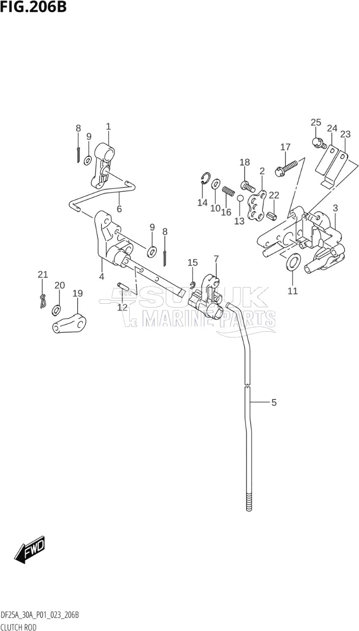 CLUTCH ROD (DF25AR,DF25AT,DF30AR,DF30AT)