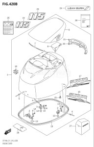 14003F-610001 (2016) 140hp E01 E3 E40-Gen. Export 1 - USA - Costa Rica (DF140AT) DF140A drawing ENGINE COVER (DF115AT:E11)