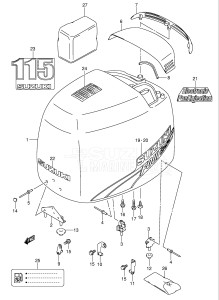  (2003) 115hp - () DF115TL drawing ENGINE COVER (DF115WT)