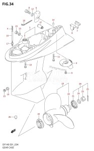 DF140 From 14001F-371001 (E01 E40)  2003 drawing GEAR CASE