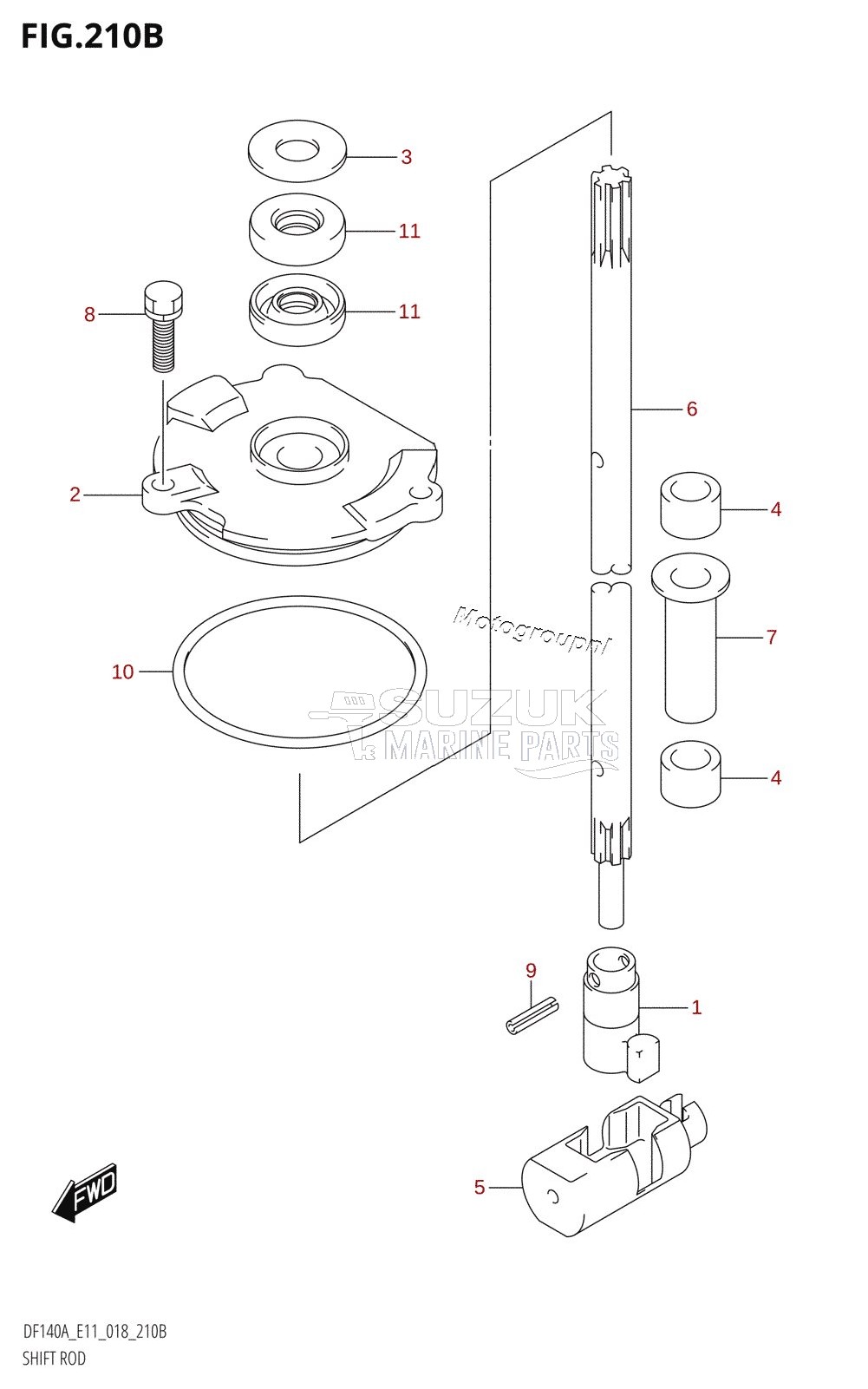 SHIFT ROD (DF115AZ,DF140AZ)