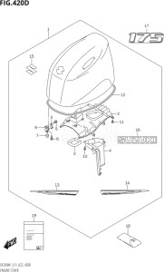 17503P-240001 (2022) 175hp E11-Gen. Export 2 (DF175AP    DF175AP) DF175AP drawing ENGINE COVER (DF175AP:(021,022))