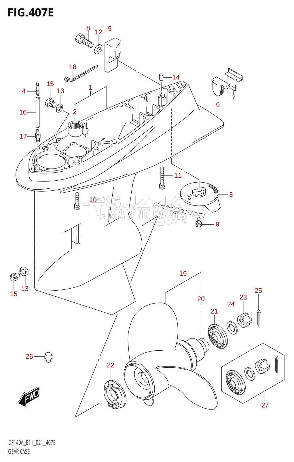 GEAR CASE (DF115AZ:E11,DF140AZ:E11)