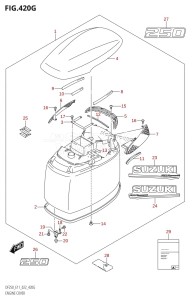 DF250ST From 25004F-340001 (E03)  2023 drawing ENGINE COVER ((DF250T,DF250Z):020)