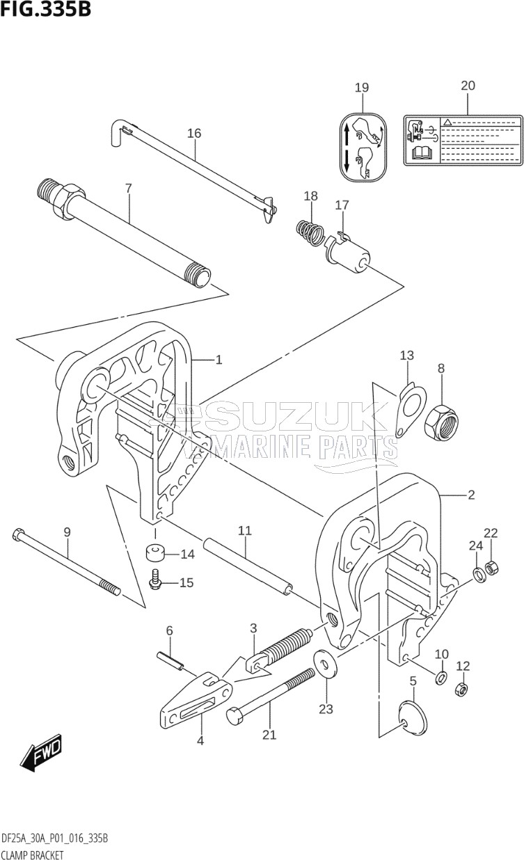 CLAMP BRACKET (DF25AR:P01)