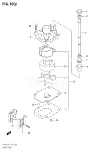 07003F-410001 (2014) 70hp E01 E40-Gen. Export 1 - Costa Rica (DF70A  DF70ATH) DF70A drawing WATER PUMP (DF90ATH:E01)