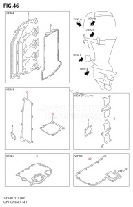 DF140 From 14001F-880001 (E01 E40)  2008 drawing OPT:GASKET SET