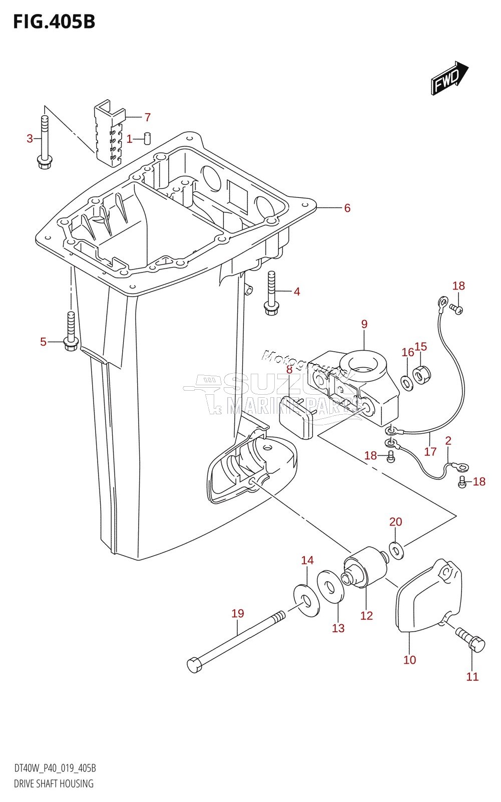 DRIVE SHAFT HOUSING (DT40WR:P40)