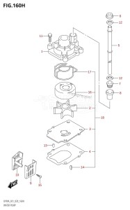 DF100B From 10004F-340001 (E01 E40)  2023 drawing WATER PUMP ((DF90A,DF90ATH,DF90AWQH):E40)