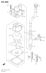 DF100 From 10002F-110001 (E03)  2011 drawing WATER PUMP (DF115Z:E03)