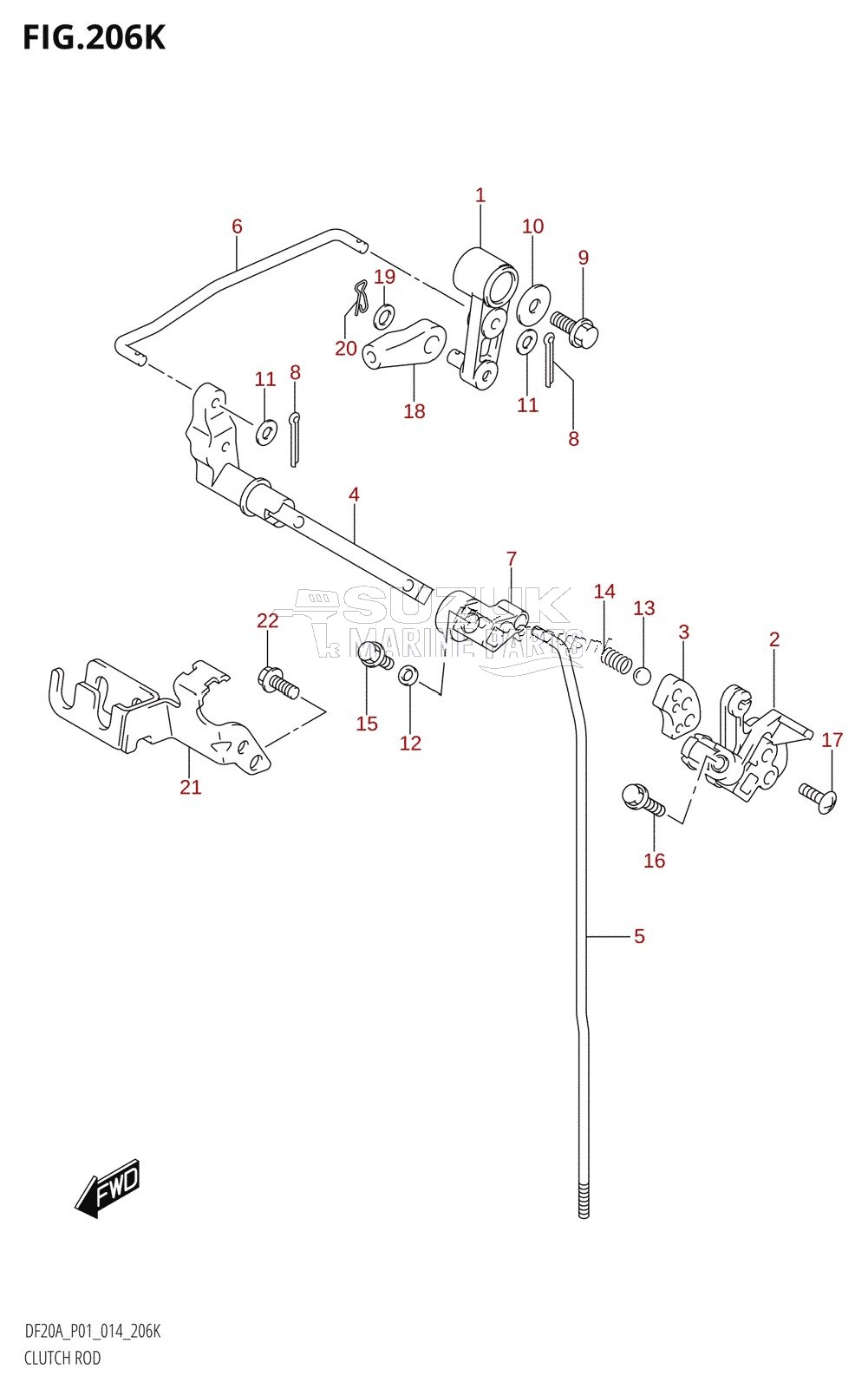 CLUTCH ROD (DF20AT:P01)